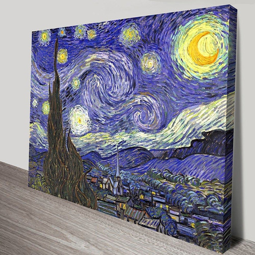 Cuadros De Van Gogh En Canvas Tipo Oleo Calidad De Museo Hd Color Noche Estrellada Armazón N/a