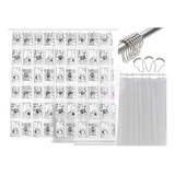 Cortina De Baño Mafalda Plástica + Protector+ Ganchos Roller