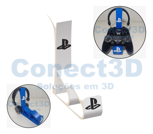 Suporte Dois Controle E Fone Playstation Ps4 E Ps5