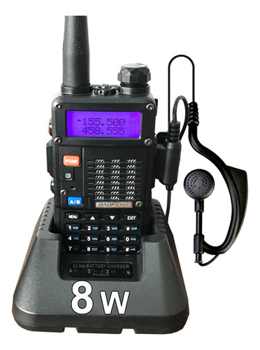 Handy Baofeng Uv5r 8 Watts Bi-banda Pantalla Vhf Uhf Handie Radio Fm Walkie Talkie Accesorios Manos Libres Bateria Canal