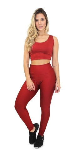 Conjunto Calça Legging E Cropped Basic