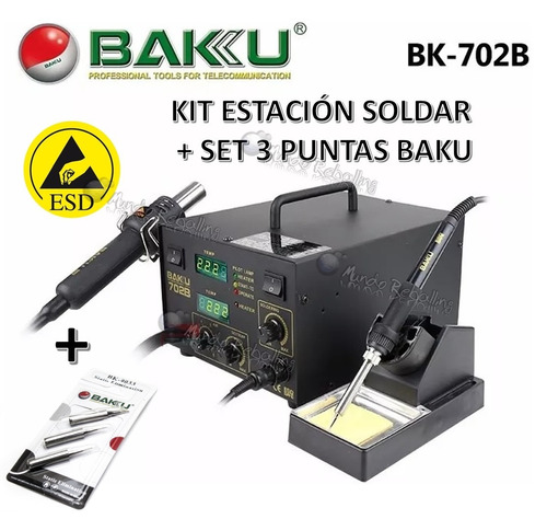 Estación De Soldar Baku 702 + Set 3 Puntas Baku Envío Gratis