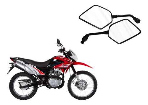 Kit X2 Espejos Negro Mate Corven Triax 150 Cc R / D Tdm