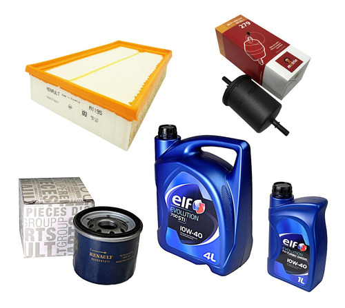 Kit Filtros 5l Aceite Elf 10w40 Renault Fluence M4r 2.0 16v