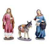 Aldeanos Y Animal Para Pesebre De 20 Cm Con 3 Piezas