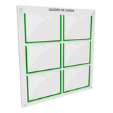 Quadro De Aviso Gestão Em Mdf C/ 6 Displays Acrílico P/ A4