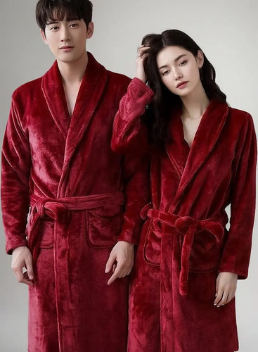 Pijamas Para Parejas Albornoz Coral Fleece Home Bata | Meses sin interés