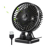 Ventilador Portátil Jzcreater, 3 Vel, Conector Usb, Negro