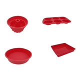 Set 4 Moldes Siliconas Goma Tortas Reposteria Varios Ideal