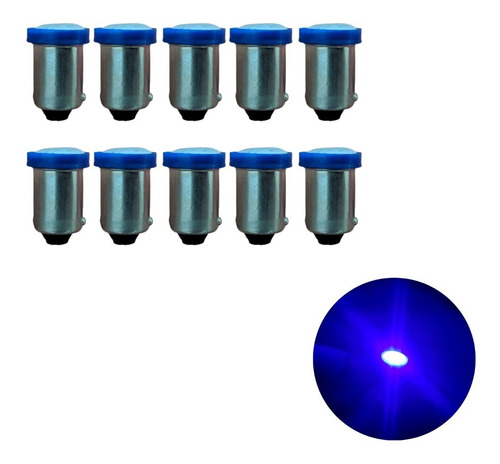  10 Lampada Ba9s  Led Branca T4w69 Cob Potente Em Azul