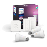 Kit Philips Hue Bridge + 3 Ampolletas Color Bt + 2 Dimmer