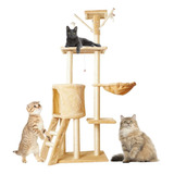 Dehigh Rascaderos Arbol Torre Para Gatos De Sisal 138cm