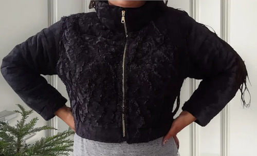 Chaqueta Crop Top Peluche