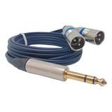 Cable Plug Trs 1/4 Esteréo A 2 Canon Xlr Macho 2mts