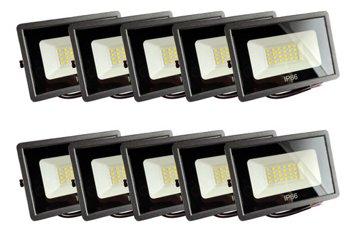 Kit 7 Refletor Led 200w Holofote Branco Bivolt Prova Dagua