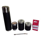 Kit Matero Argentino Negro Mate+bombilla+yerba Mate+termo