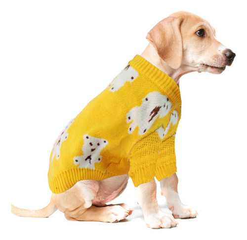 Sueter Para Perro Mascotas Tejido Suave Dif Tallas 1381 Color Amarillo Sx