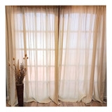 Cortinas Gasa Algodón Barral Oculto 2 Paños 2mx2.40m Calu