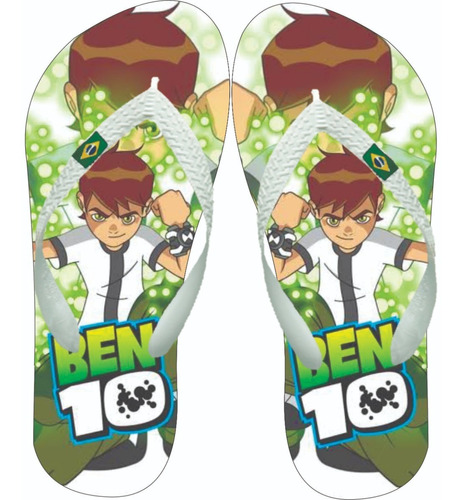 Chinelo  Ben 10 Infantil Personalizado Tamanhos 23 Ao 44