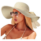 Sombrero Playa Protección Solar De Sol Ala Ancha Gorro Mujer