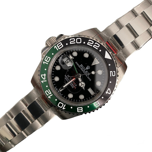 Reloj Rolex Gmt Zurdo Automatico Zafiro 41mm Verde