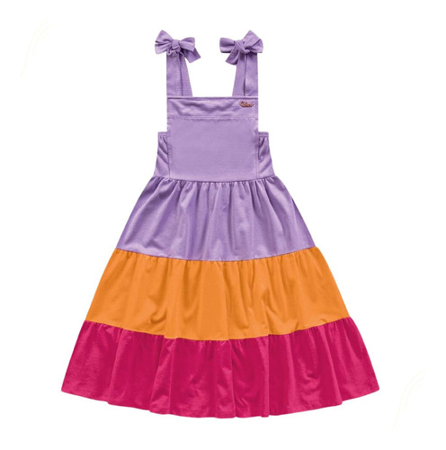 Vestido Infantil Menina Regata Midi Três Marias Festa Luxo