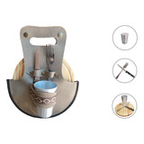 Set De Asado Plato Madera+cuchillo+tenedor+vaso Economico