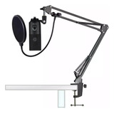 Kit Microfone Condensador Fifine K669 + Braço + Pop Filter