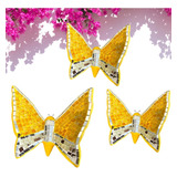 Set Mariposas Amarilla Bicolor Grandes Pared Cristales