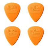 Kit 04 Palheta 67mm Violão Guitarra Nylon Laranja Dunlop