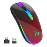 Hotlife Raton Inalambrico Bluetooth, Mouse Recargable Led Co