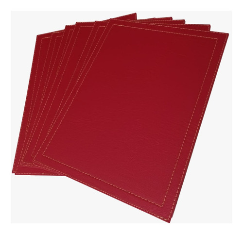  6 Individuales Ecocuero30×40cm, 3mm Grosor Cuerosvita Rojo