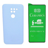  Silicone Case  Para Xiaomi Redmi Note 9 Y Vidrio Ceramico