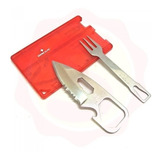 Set Tenedor Cuchillo Tarjeta Camping Supervicencia Tactica