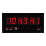 Reloj De Pared Led Digital Grande De 36 Cm Con Termómetro Y Fecha