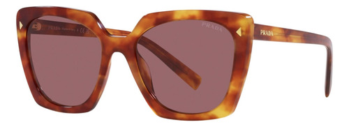 Prada Spr 23zs 4bw-08s Square Shape Havana Pink Violet