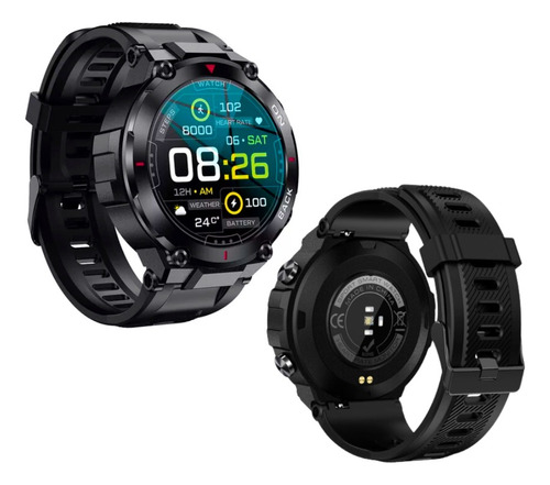 Reloj Smartwatch K37 Gps Sport Negro Llamadas Android/ios