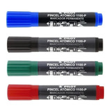 04 X Pincel Atômico Pilot 1.100- Azul/vermelho/preto/verde