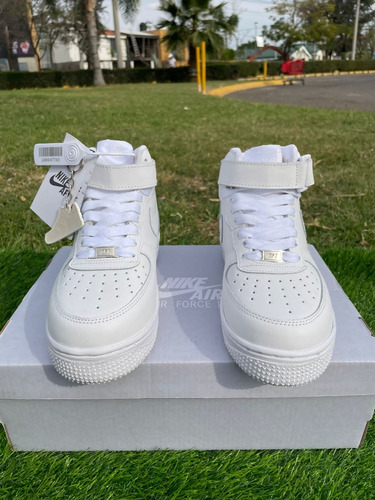 Nike Tenis Usa Original Air Force 1 (mid Bota Blanco) T 22mx