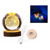 Luz Nocturna Led Sistema Solar 3d Luna Bola De Cristal