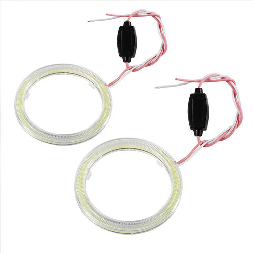 1pair Auto Halo Anillos Ojo De Ángel Cob Chips Faro Drl Led 