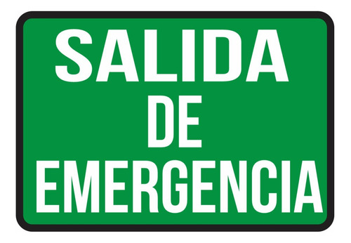 Señalización Aviso Metálico Salida De Emergencia  20x15 Cms 