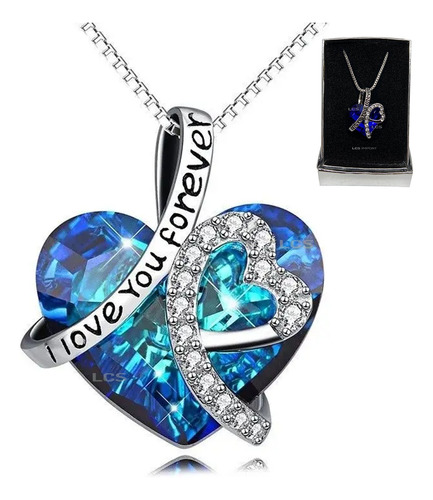 Collar Corazón Cristal I Love You Forever + Estuche Regalo