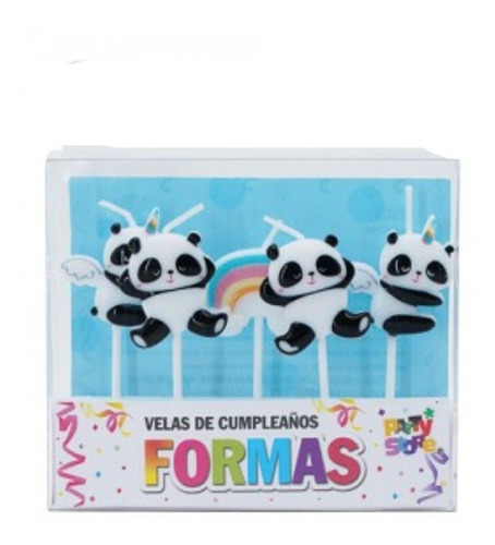  Velas Formas Ositos Panda Arco Iris Cotillón Cumpleaños