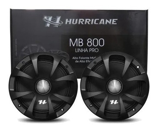 Par Alto Falante Midbass Hurricane Pro Mb800 8  600w Rms