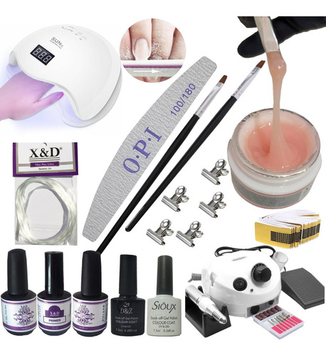 Kit Unha Fibra De Vidro Gel Manicure Para Iniciante