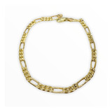 Pulsera Figaro 3x1 N°1 Oro 18k. Garantia-envio