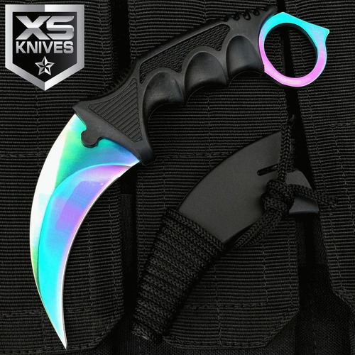 Faca Karambit Cs Go Multi-color Hawk -combate Afiado- C/ Nfe