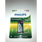 Pilas Recargable Aaa 2 Unidades Philips Hr03 1.2v 1000 Mah