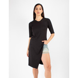 Maxi Blusa Asimétrica Con Abertura A Un Costado